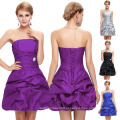 Grace Karin Strapless Purple Homecoming Vestidos para festa Backless Taffeta Vestidos Largos Short Homecoming Vestidos CL4098-3 #